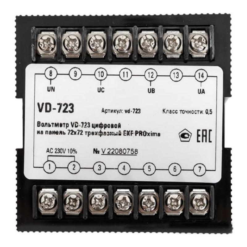 VD-723 Вольтметр цифровой на панель (72х72) трехфазный EKF PROxima | vd-723 | EKF — миниатюра 15