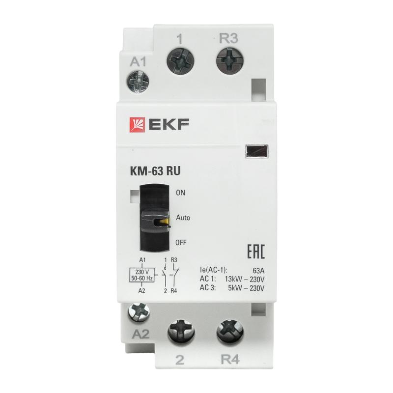 Контактор модульный КМ РУ 63А 1NO+1NC (2 мод.) EKF PROxima | km-2m-63-11 | EKF — миниатюра 12