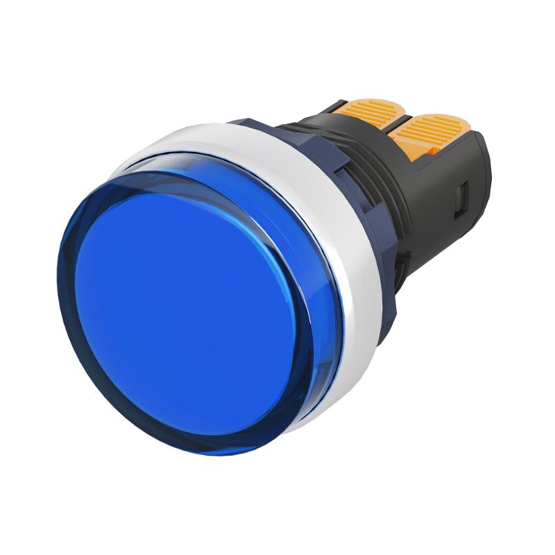 Сигнальный индикатор со встроенным диодом 9-24В, синий, алюминий, зажим Plug-In | M22L-F24BAP | DKC — DKC (ДКС)