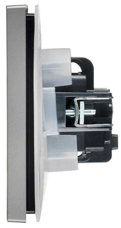 FORTE&PIANO Розетка с заземлением, со шторками, с крышкой в/к 16А IP44 FP521 сталь | FP-R16-16-44-K46 | IEK — миниатюра 5