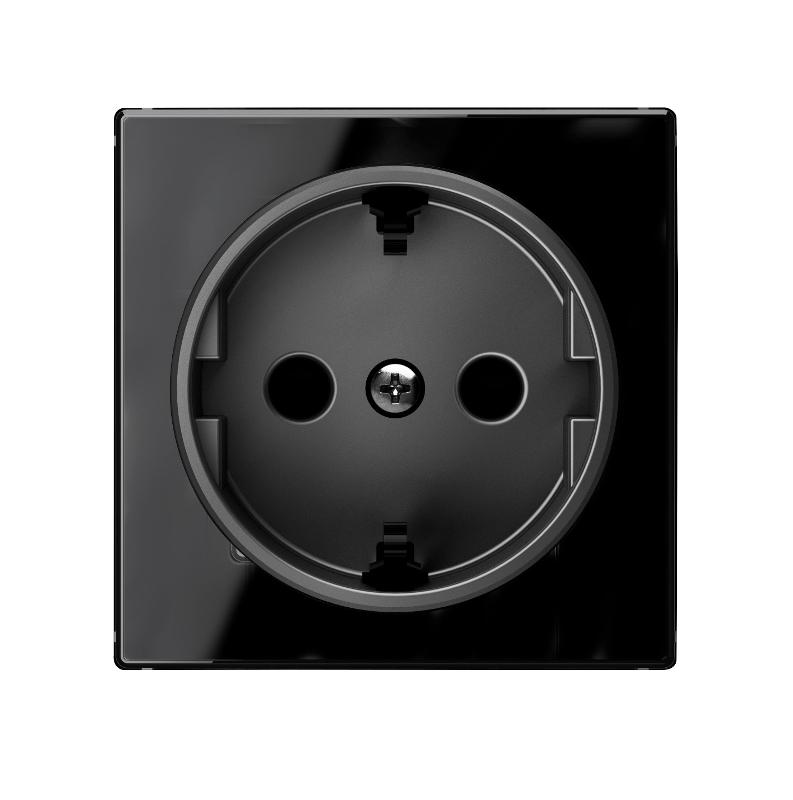 Накладка для розетки SCHUKO, серия SKY, цвет стекло чёрное|2CLA858800A2501| ABB — ABB