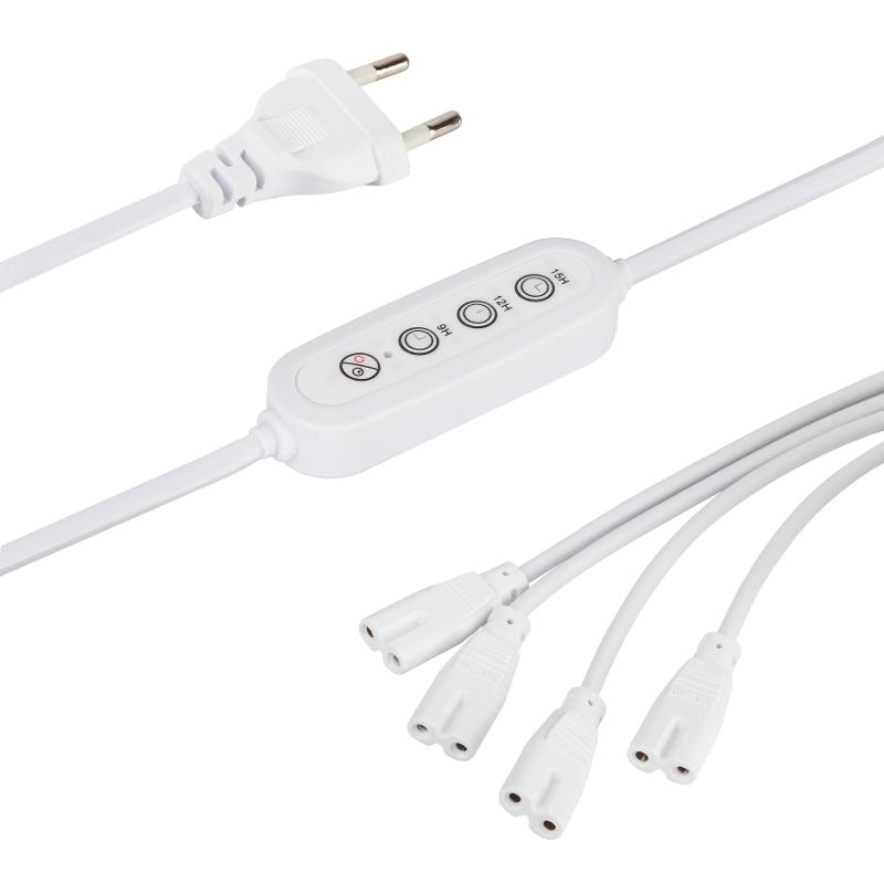 Разветвитель сетевой для линейных светильников  4х IEC C7 2pin+timer на 4 точки с таймером 9 12 15H 2м | Б0070943 | ЭРА — миниатюра 2