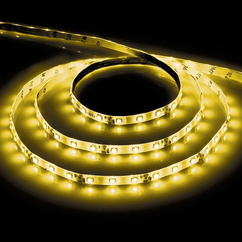 Лента светодиодная LS603/ 60SMD(2835)/м 4.8Вт/м 12V 5000*8*1.22мм желтый | 27670 | FERON — миниатюра 1