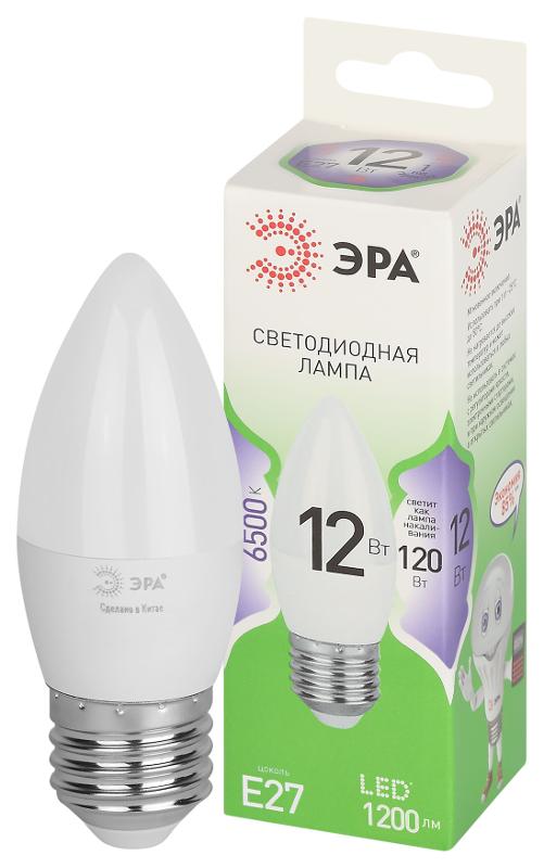 Лампа светодиодная  GREEN LINE LED B35-12W-865-E27 GL E27 12 Вт свеча холодный свет | Б0067127 | ЭРА — миниатюра 1