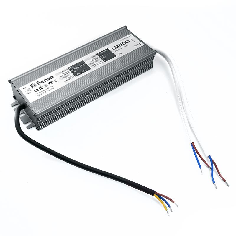 Трансформатор для светодиодной ленты LB500 DC24V 150W IP67 | 25989 | Feron — миниатюра 2