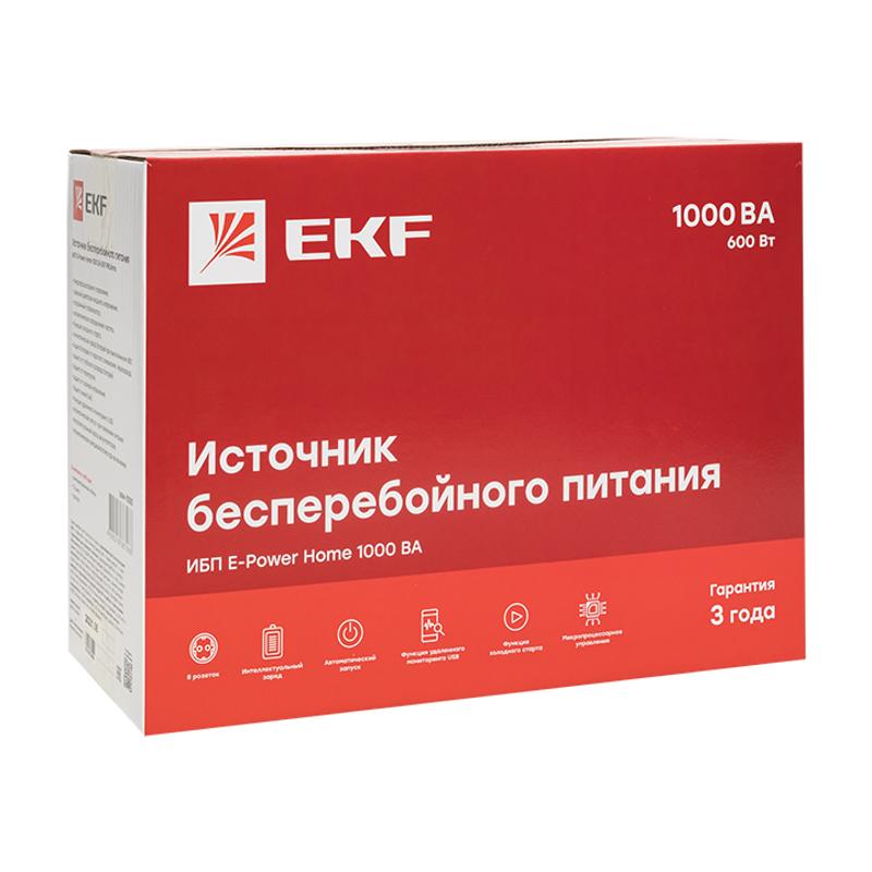 Источник Бесперебойного Питания Линейно-интерактивный E-Power Home 1000 ВА PROxima | SSW-1000 | EKF — миниатюра 2