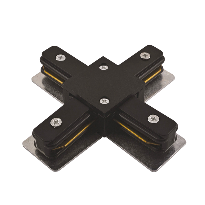 Коннектор для накладного шинопровода PTR CX-BL чёрный X -образный | 5010871 | Jazzway — миниатюра 1