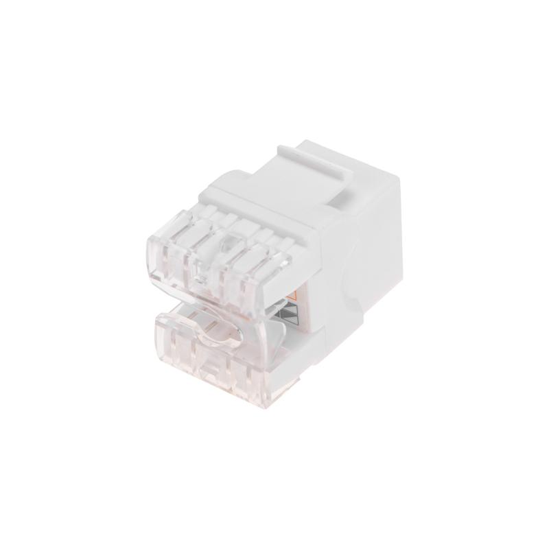 Модуль Keystone Jack RJ-45(8P8C), UTP неэкранированный, CAT 5e, тип 180 градусов, белый REXANT PRO | 02-0060 | REXANT — REXANT