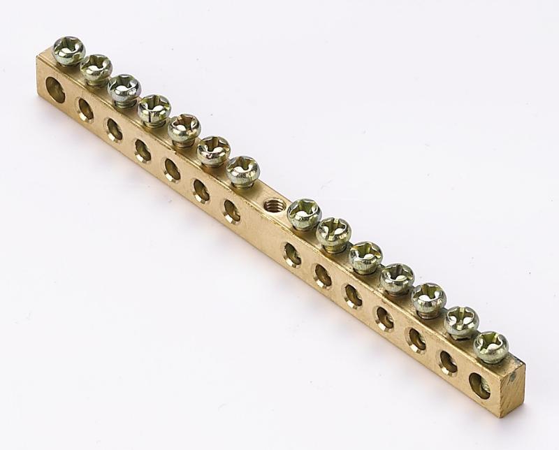Шина нулевая 14 групп/крепеж по центру, сеч. 6x9 | 32003DEK | DEKraft — DEKraft