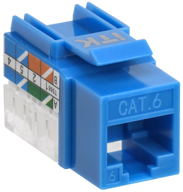 Модуль Keystone Jack кат.6 UTP 110 IDC 90град синий | CS1-1C06U-11-03 | ITK — ITK