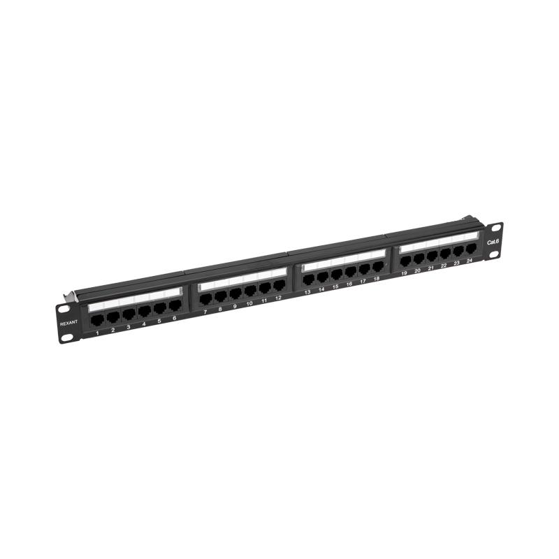 Панель коммутационная с кабельным органайзером 19", 1U, 24 порта, UTP, RJ-45, CAT 6 REXANT PRO | 02-0231 | REXANT — REXANT