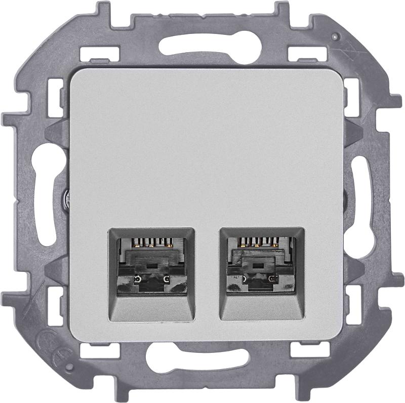 Inspiria Алюминий Розетка 2-ая компьютерная RJ45 С/У категория 6 UTP — миниатюра 11