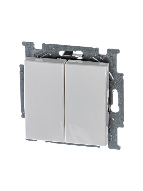 ABB Basic 55 Альп. белый Выключатель 2-х клавишный | 1012-0-2141  | 2CKA001012A2141 | ABB — ABB