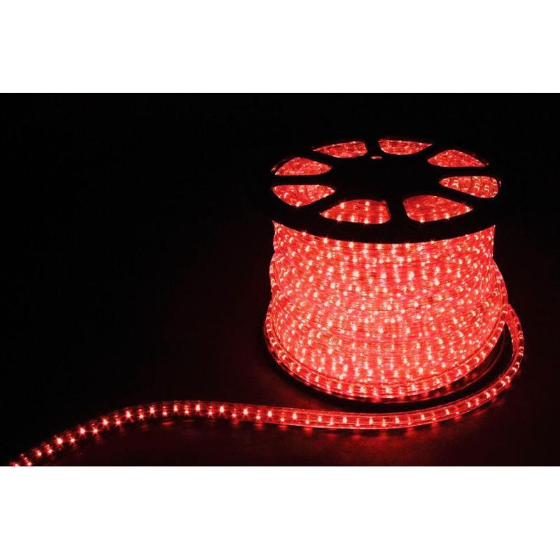 Дюралайт светодиодный 2W 100м 13мм 230V 36LED/м 1,44Вт/м (2м/отрез), 2 аксесс., красный/ LED-R2W | 26061 | FERON — фото 1 | Sento