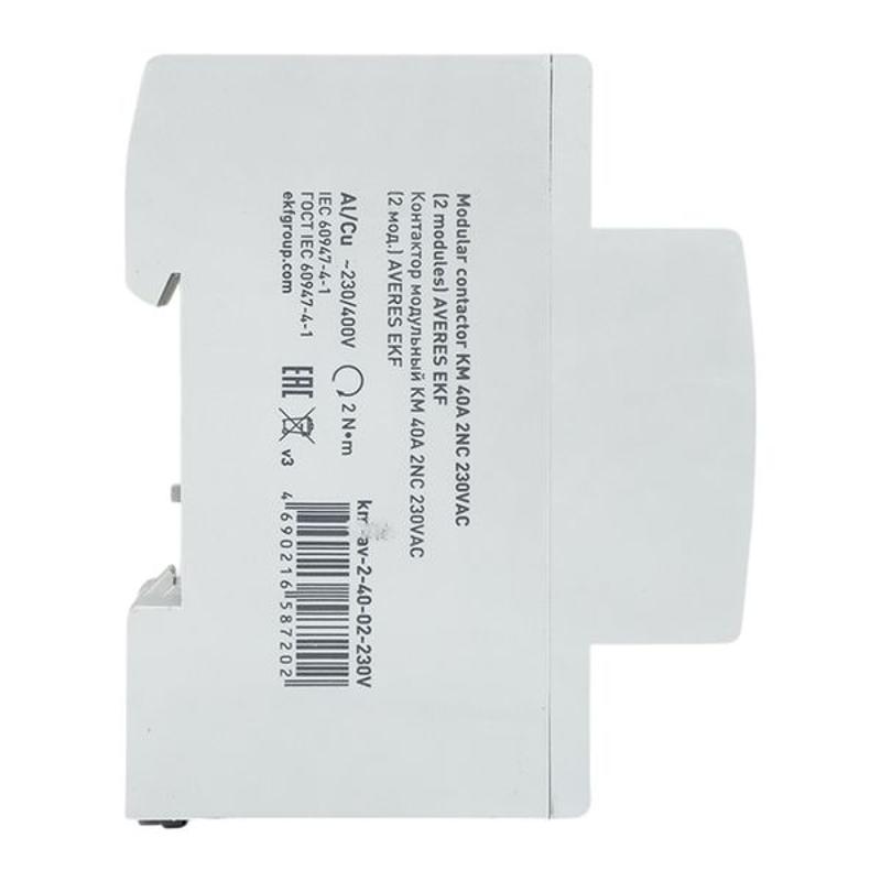 Контактор модульный КМ 40А 2NC 230VAC (2 мод.) AVERES | km-av-2-40-02-230V | EKF — миниатюра 4