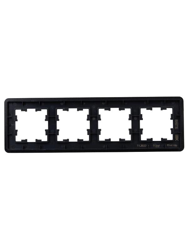 BRITE Рамка 4-ая РУ-4-1-Бр металл черный RE | BR-M42-M-01-K02 | IEK — миниатюра 3