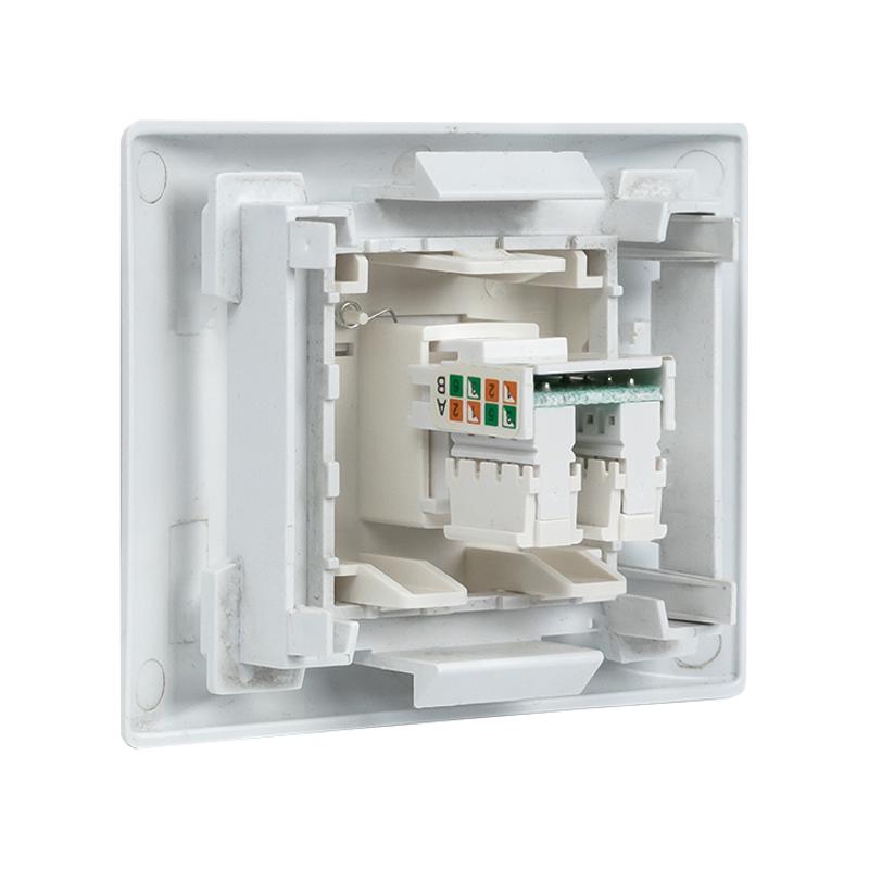 Розетка RJ45, категории 5е (ширина 2 модуля) | E2MK015E-135-10 | EKF — миниатюра 5