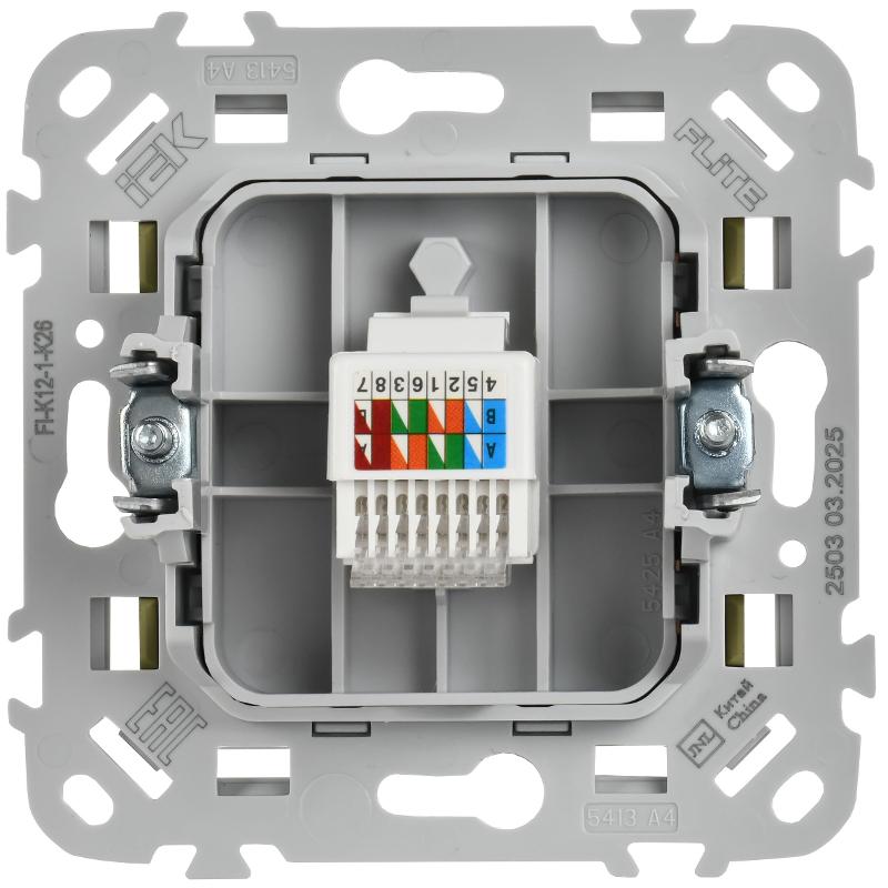 FLITE Розетка компьютерная RJ45 кат.5Е UTP РК5е-1-0-ФлО оливковый | FI-K12-1-K26 | IEK — миниатюра 3