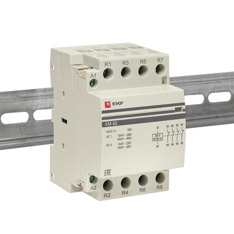 Контактор модульный КМ 63А 4NC (3 мод.) PROxima| km-3-63-04 | EKF — миниатюра 4