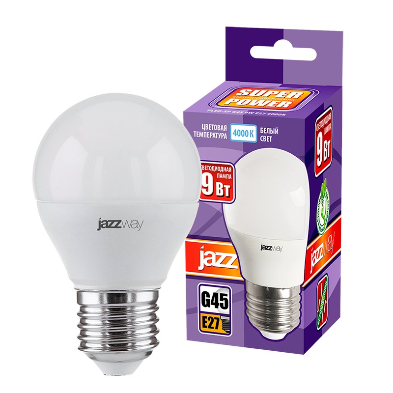 Лампа светодиодная PLED- SP G45 9w E27 4000K-E | .5019126 | Jazzway — миниатюра 3