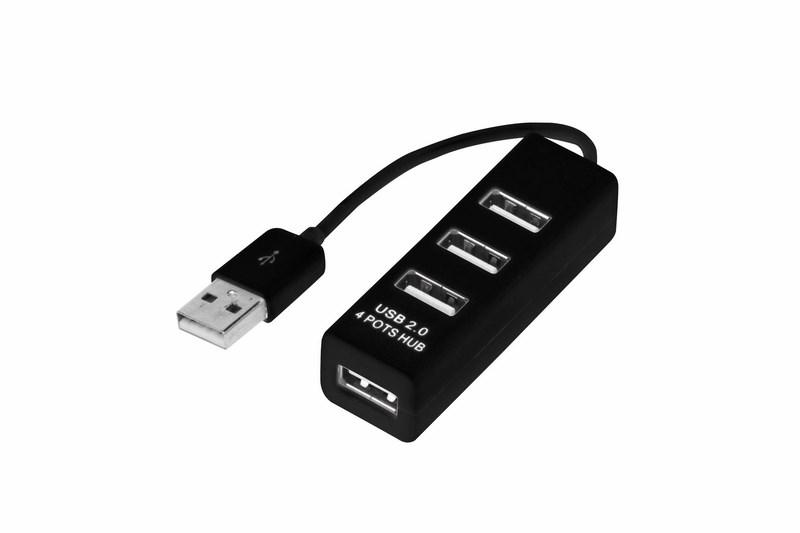 Разветвитель USB на 4 порта черный | 18-4103 | REXANT — миниатюра 1