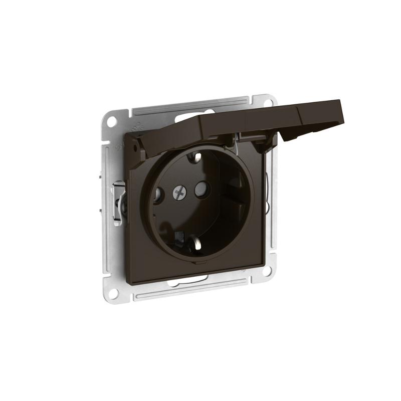 AtlasDesign Мокко Розетка с заземлением со шторками с крышкой, 16А,IP20,механизм, быстрозажимные клеммы | ATN000646S | SE — миниатюра 5