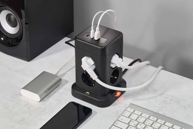 DOMINIC Удлинитель У08K 1,5м 3х1мм2 USB A+C 20Вт чер | DN-YP30-16-08-01-ZKU-K02 | IEK — миниатюра 9