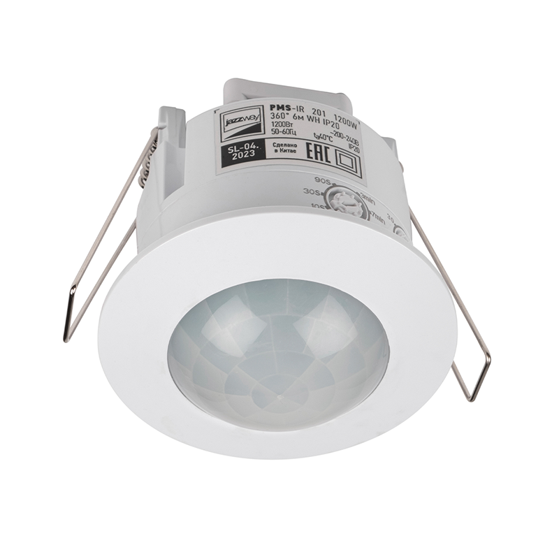 Датчик движения PMS-IR 201 1200Вт 360° 6м WH IP20 | .5012950 | Jazzway — миниатюра 2