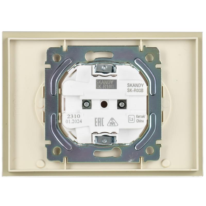 SKANDY Розетка 2-местная без з/к/ш стекло 10А SK-R03B беж. | SK-R20-10-K10 | IEK — миниатюра 5