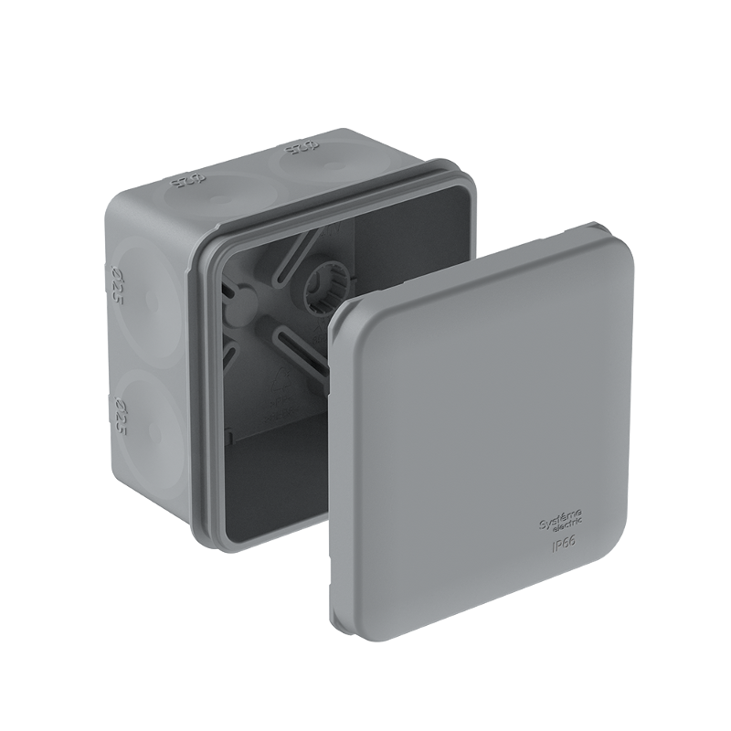 MultiBox Коробка распределительная с мембранными вводами IP66 70х70х42 Серая (со стикером)| IMT351961 | SE — Systeme Electric