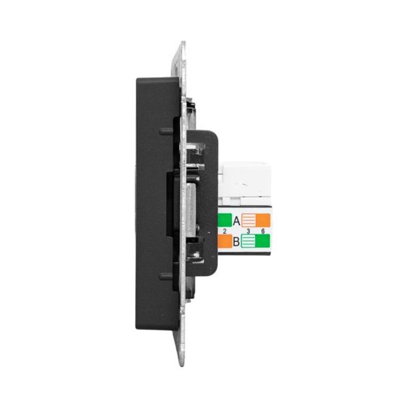 Механизм розетки RJ45 - 2шт, (cat5), чёрный Эпика EKF | UP1-SOB-2RJ45-5 | EKF — миниатюра 8