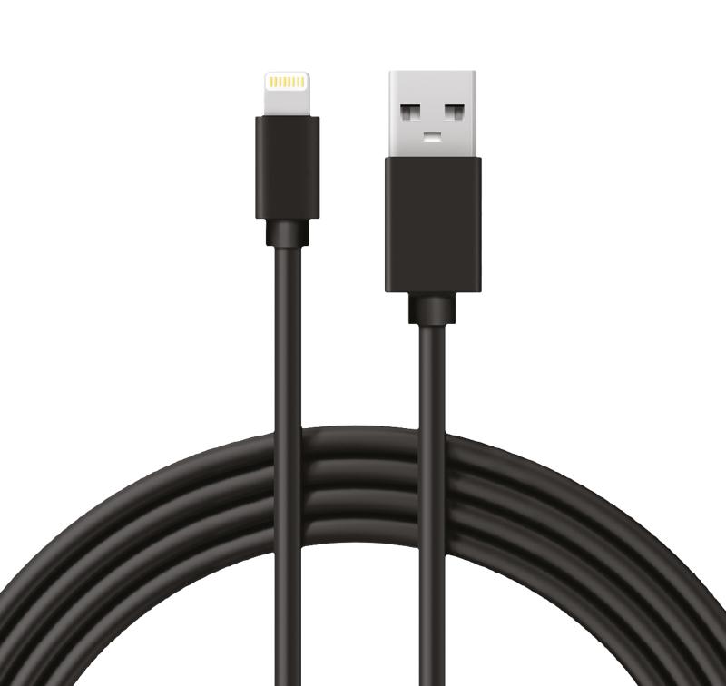 Кабель REXANT USB-Lightning 2 А, 1 м, черный ПВХ |18-7050 | REXANT — REXANT
