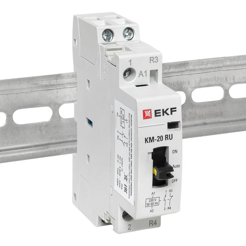 Контактор модульный КМ РУ 20А 1NO+1NC (1 мод.) EKF PROxima | km-1m-20-11 | EKF — миниатюра 12