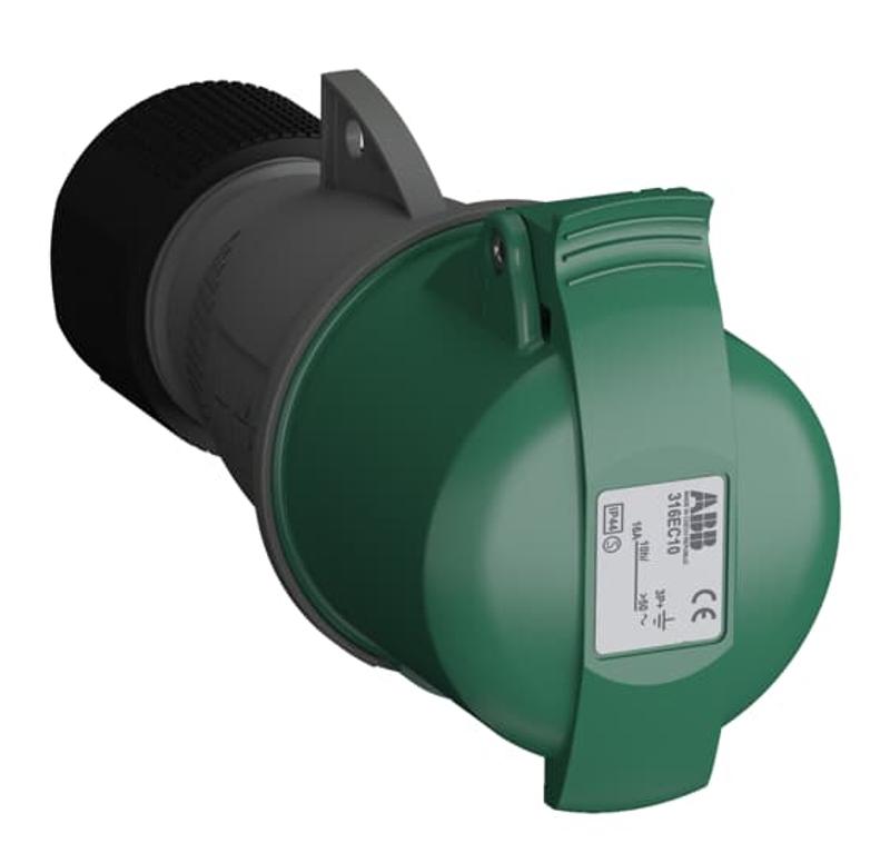 Розетка кабельная Easy&Safe 316EC10,16А,3P+E,IP44,10ч|2CMA102015R1000| ABB — ABB
