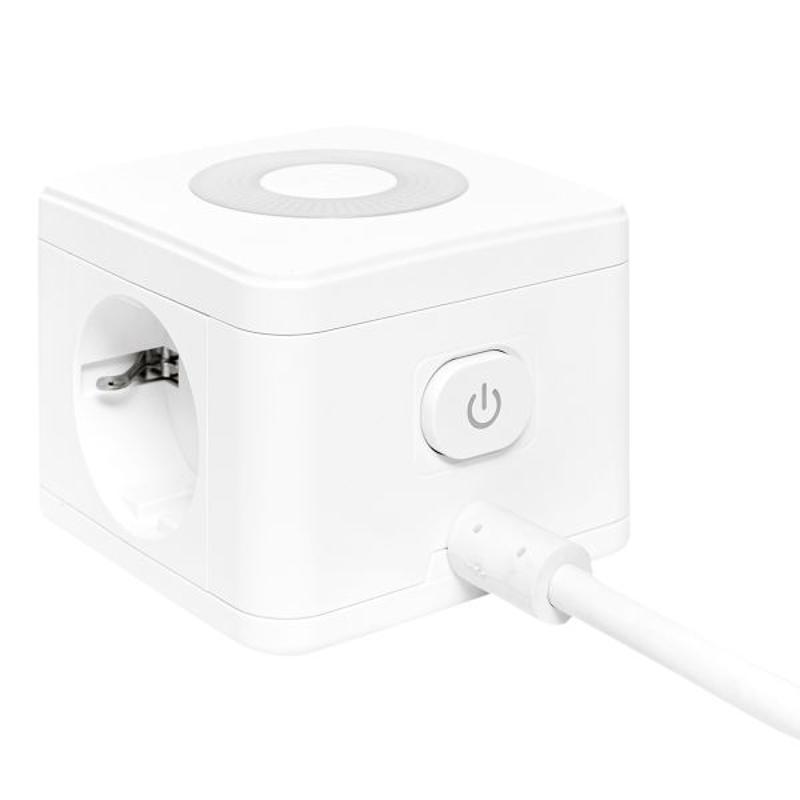 Удлинитель "Куб" 2 гнезда 2USB 2,4А+Type C + Ночник 1,3 метра 1мм2 | UBA-CUB-2-TC | EKF — миниатюра 25