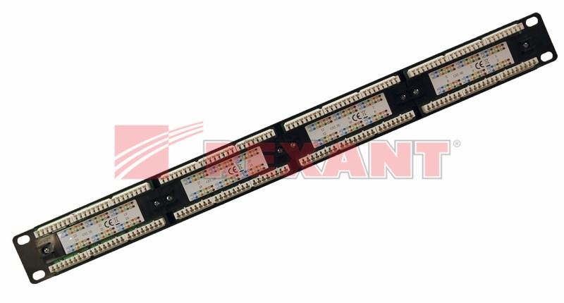 Патч-панель 19", 1U, 24 порта RJ-45, категория 5e | 04-0021 | REXANT — миниатюра 2