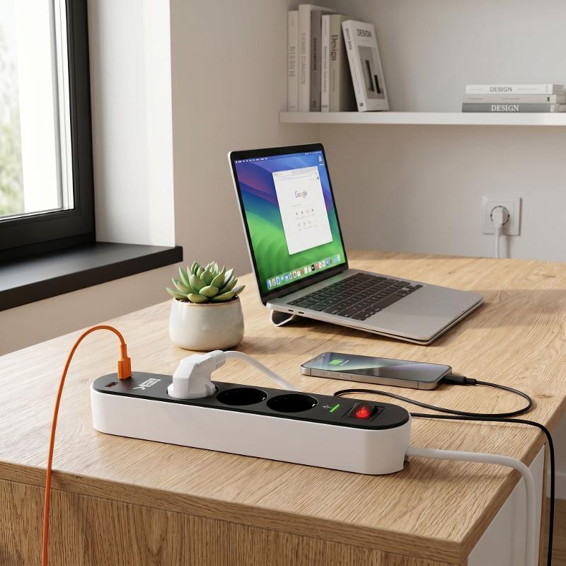 Фильтр сетевой СФ-03К 16А USB A+C 20Вт 1,5м 3х1,5мм2 чер  | WFP10-16-03-01-ZKU-K02 | ИЭК — миниатюра 7