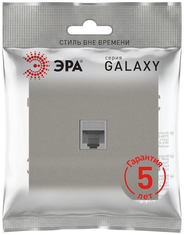 Розетка Galaxy 15-3107-07 информационная RJ45 IP20 титан | Б0070747 | ЭРА — миниатюра 3