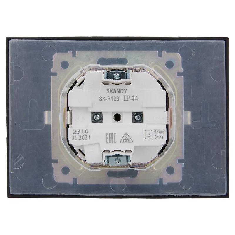 SKANDY Розетка 2-местная с кр. 16А в сб IP44 SK-R12Bl черный | SK-R26-16-44-K02-F | IEK — миниатюра 3