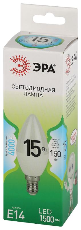 Лампа светодиодная GREEN LINE LED B35-15W-840-E14 GL E14 15 Вт свеча яркий белый свет | Б0067121 | ЭРА — миниатюра 5