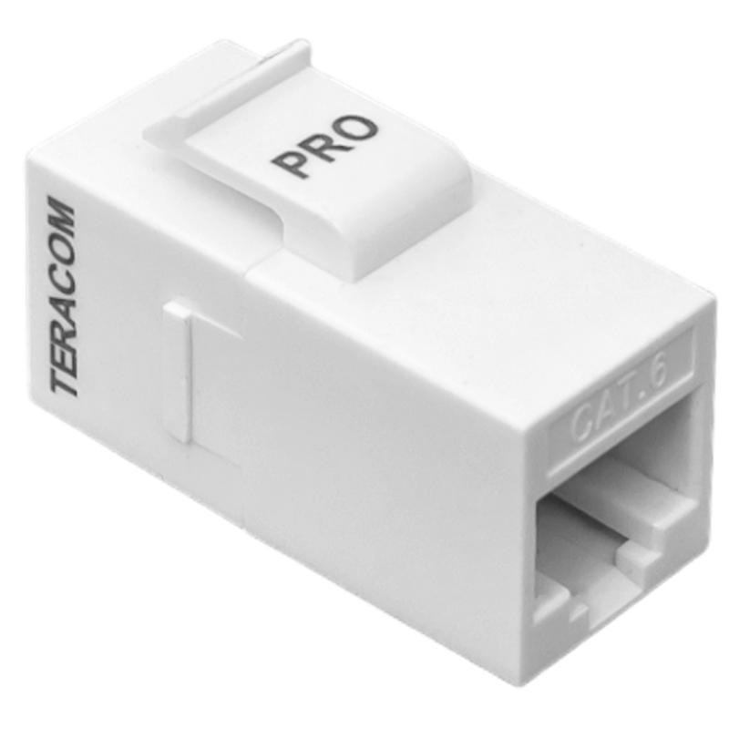 Адаптер проходной TERACOM PRO Cat.6 неэкранированный RJ45-RJ45 тип Keystone белый | TRP-INLC-KSTN-6UTP-WH | EKF — миниатюра 2
