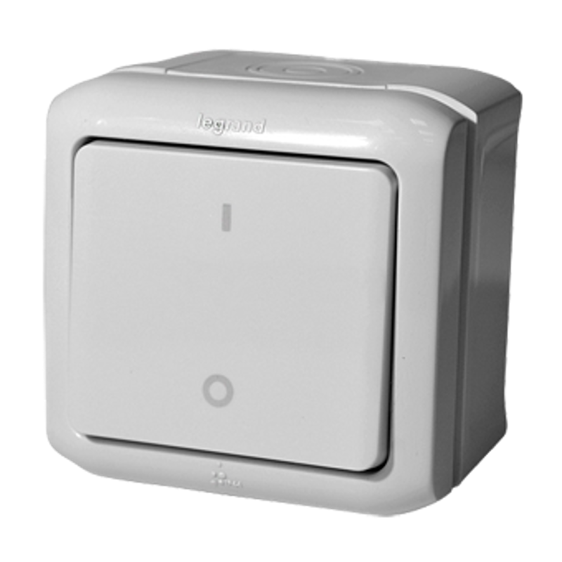 Quteo Серый Выключатель двухполюсный IP44 — миниатюра 2