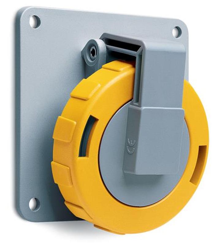 Розетка панельная с угловым фланцем 332RAU4W, 32A, 3P+E, IP67, 4ч|2CMA166960R1000| ABB — ABB