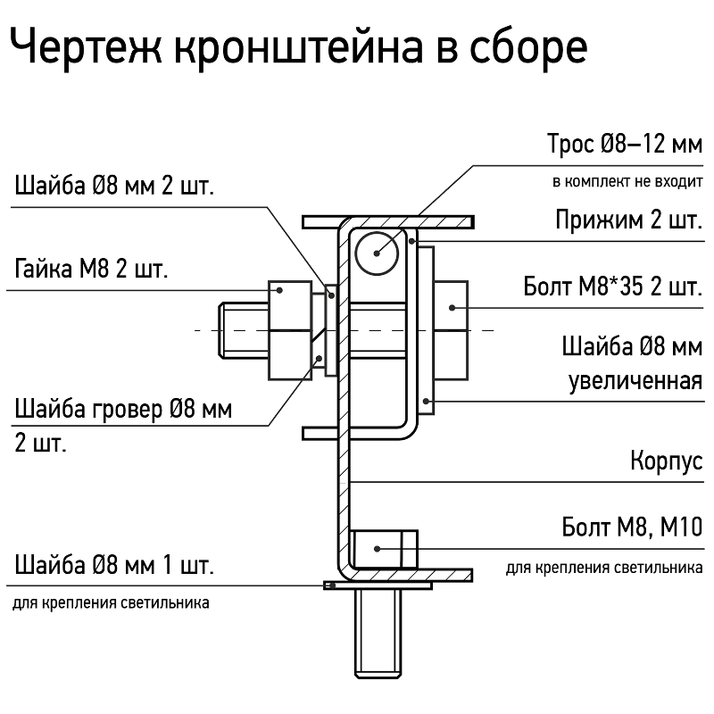 Аксессуар универсальный кронштейн HB для светильников PHB | .5025530 | Jazzway — миниатюра 5