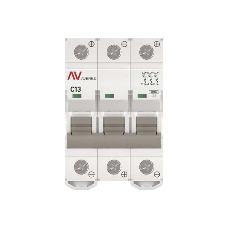 Выключатель автоматический AV-10 DC 3P 13A (C) 10kA  AVERES |mcb10-DC-3-13C-av| EKF — миниатюра 12