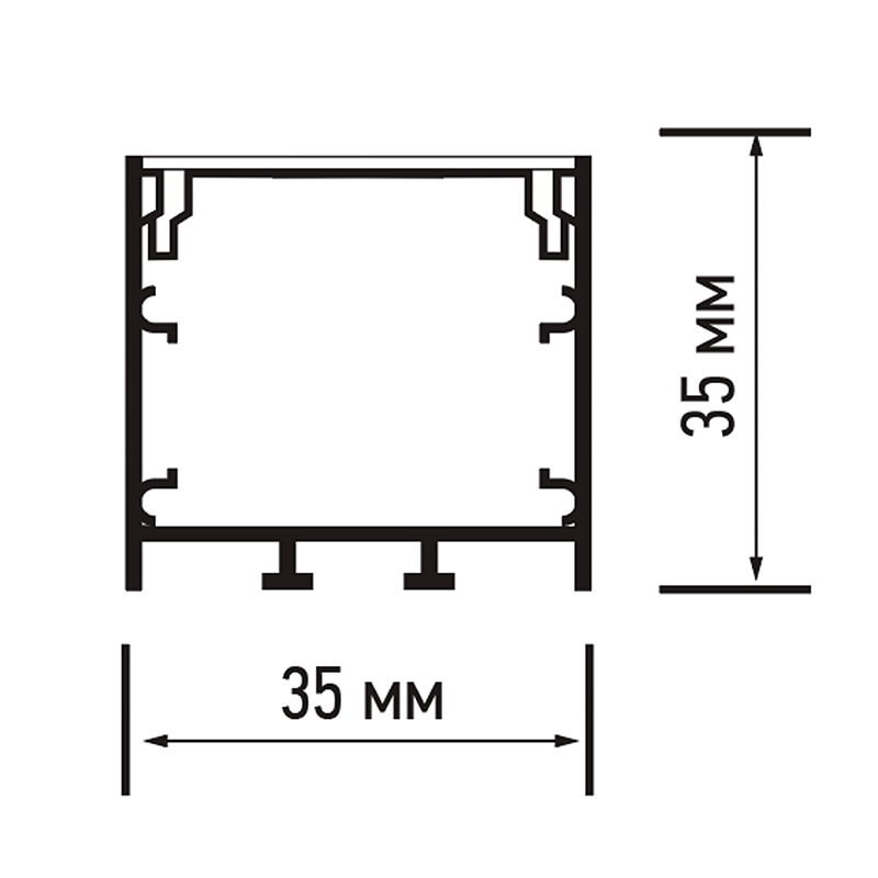 Профиль  PAL 3535-AL (комплект) накладной 2м анод. | .5049925 | Jazzway — миниатюра 5