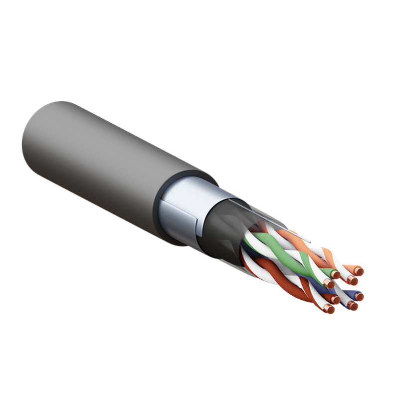 Кабель витая пара TERACOM PRO Cat.5E F/UTP 4 пары solid внешний 24AWG черный упак. 305м | TRP-5EFTP-04PE-BK-OUT3 | EKF — EKF