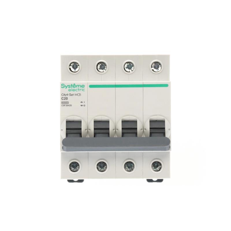 Выключатель автоматический четырёхполюсный 20A C 6kA City9 | C9F36420 |Systeme Electric — миниатюра 3