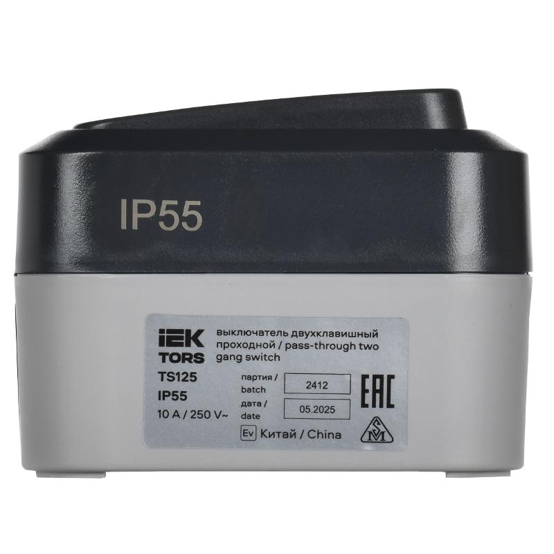 TORS Выключ. двухкл. прох. 10А IP55 TS125 графит | TS-V22-0-10-55-K53 | IEK — миниатюра 4