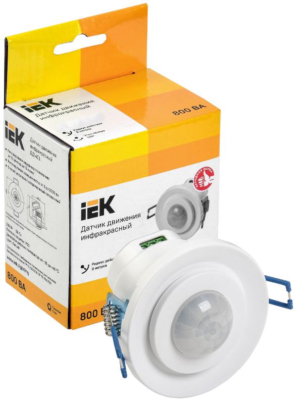 Датчик движения ДД 401 белый 800Вт 360гр 8м IP20 | LDD11-401-800-001 | IEK — миниатюра 3